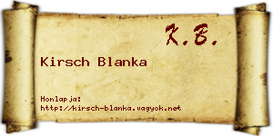 Kirsch Blanka névjegykártya